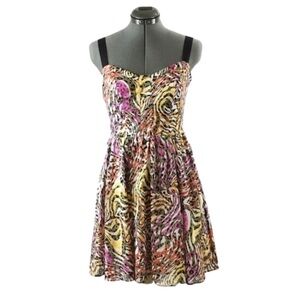 ALLEN B by Allen Schwartz Vibrant Color Abstract Print Dress. Size 4, NWT!